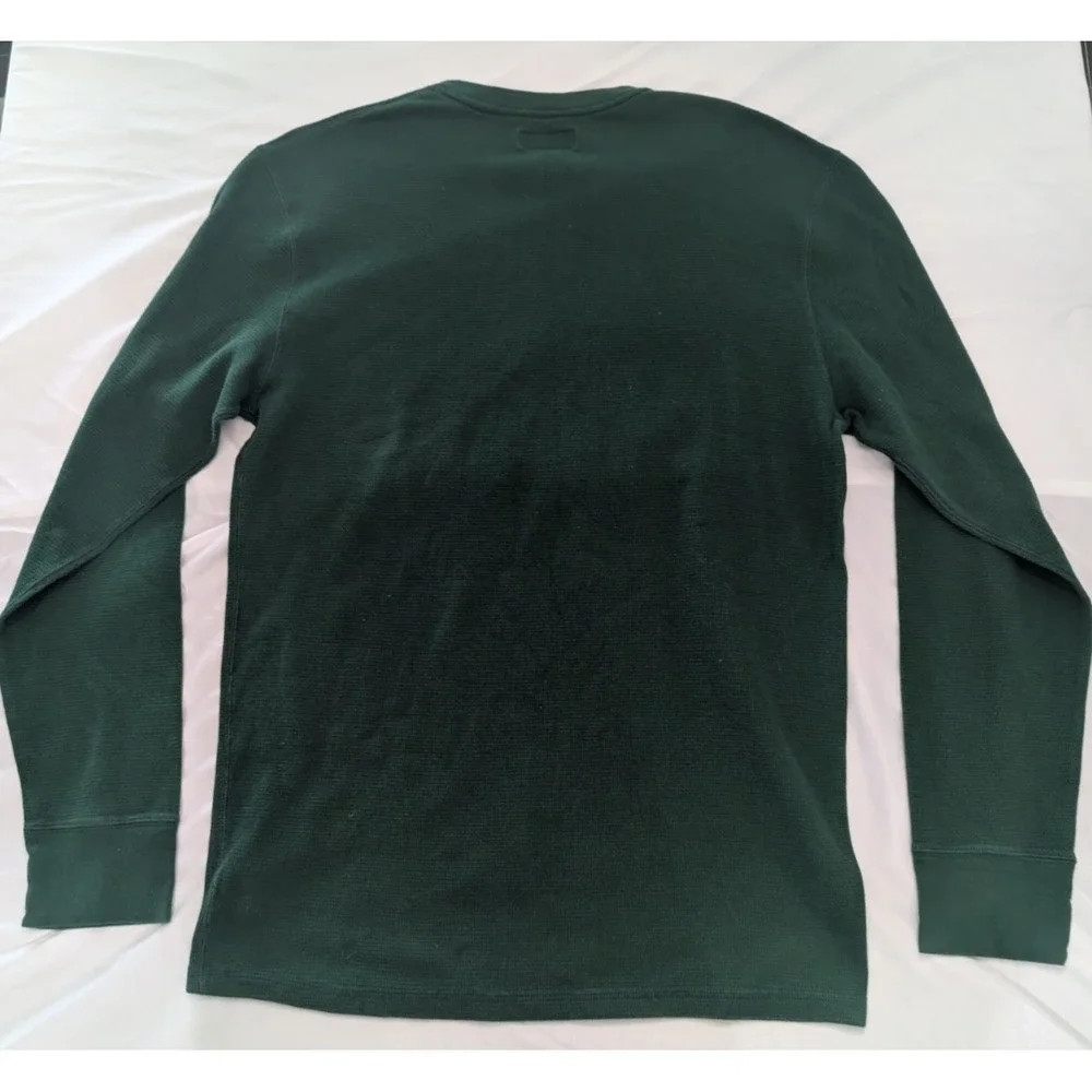 Polo Ralph Lauren Shirt Mens 1XT 1XL Green Thermal Waffle Knit Long Sleeve Sleep